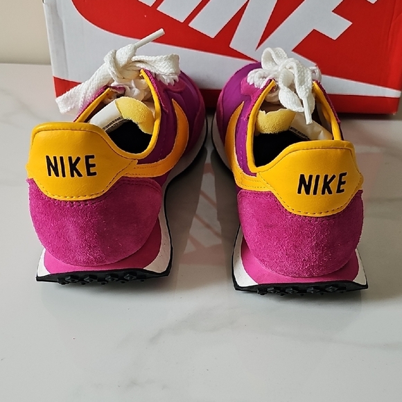 Nike Pink and Yellow Retro Sneakers - Picture 4 of 9